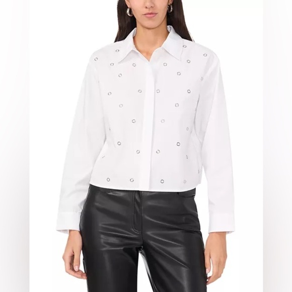 VINCE CAMUTO
Grommet Cropped Shirt - Picture 1 of 5